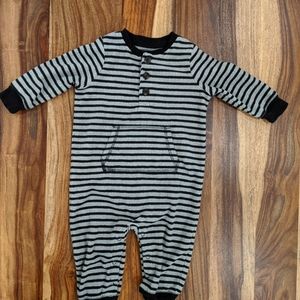 Fleece striped one piece. EUC.